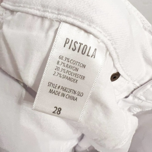 Pistola Stretch Skinny Ankle Denim Jeans 28 White Mid Rise - Picture 3 of 5